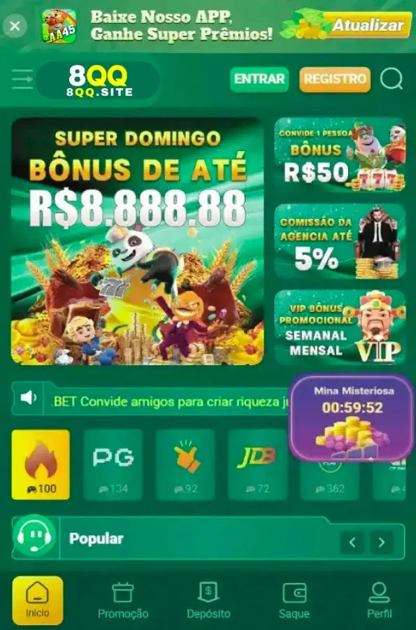Aplicativo mobile oficial do 8QQ Cassino
